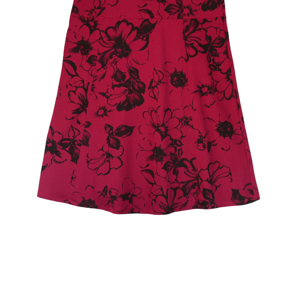 Nina Piu Dress Womens Large Deep Dark Red Floral Textured Fabric Career Casual - Picture 3 of 10